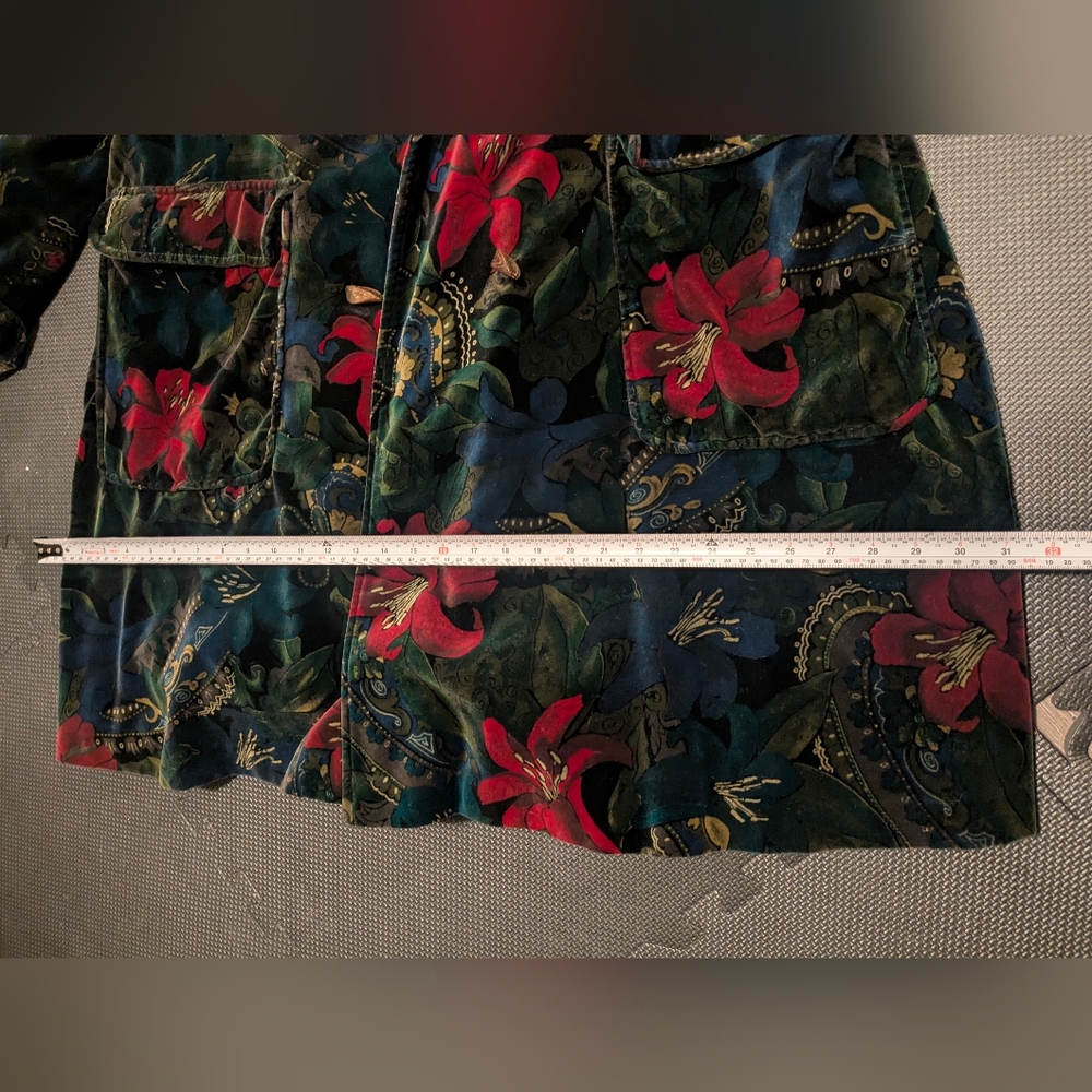 Floral Hooded Women's Coat - Picture 9 of 10